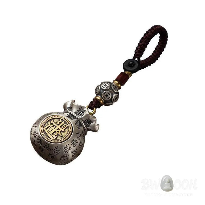 Buddha Stones Fu Character Money Bag Making Money Every Day Fortune Key Chain - Key Chain