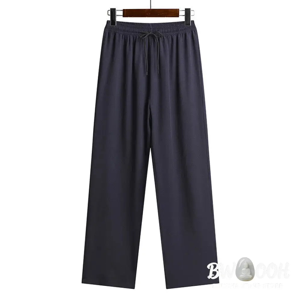 Buddha Stones Fu Character Tang Suit Hanfu Traditional Uniform Short Sleeve Top Pants Clothing Men’s Set - Men’s