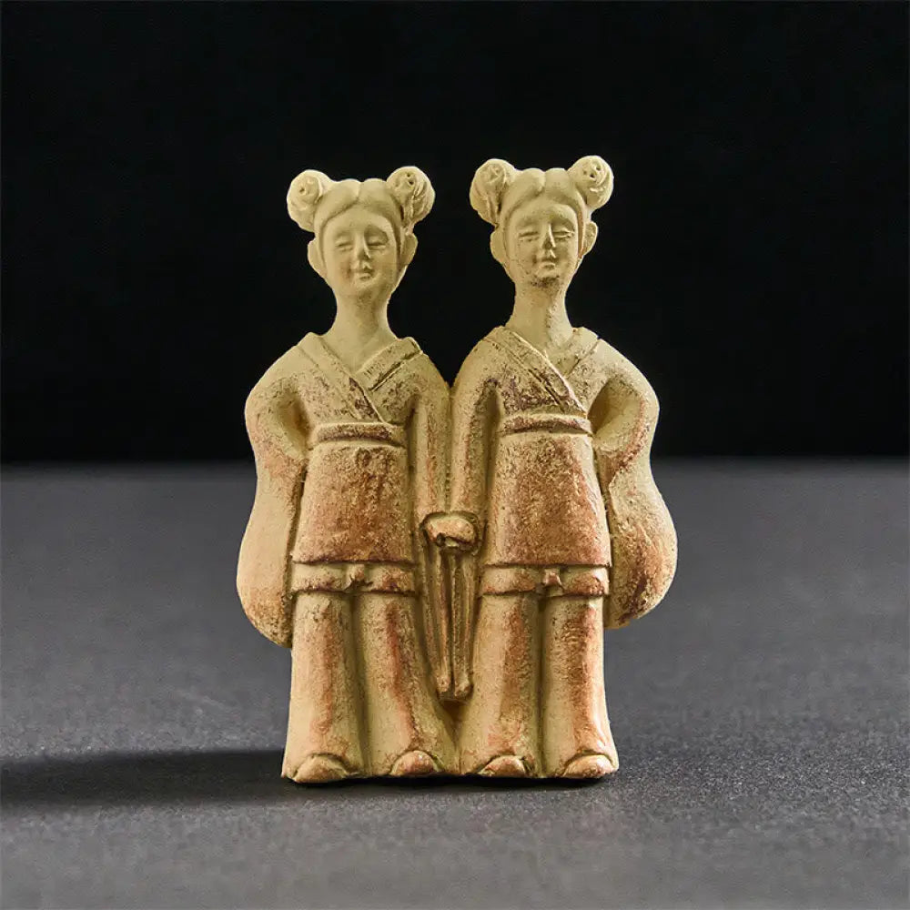 BWOOOH resin Buddha statue - FU Dogs Twins Buddha Square Ding De