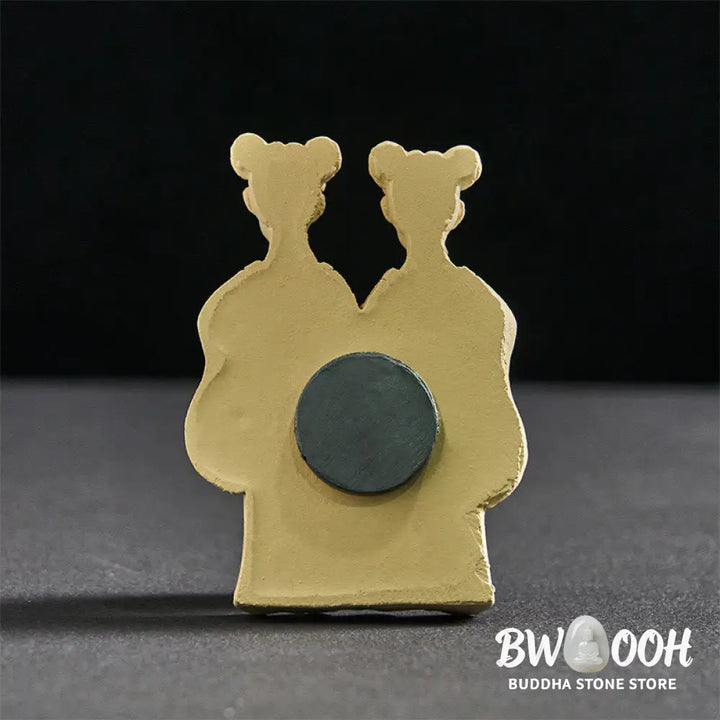 BWOOOH resin Buddha statue - FU Dogs Twins Buddha Square Ding De