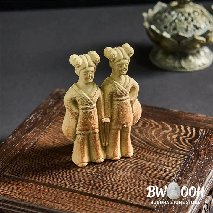 BWOOOH resin Buddha statue - FU Dogs Twins Buddha Square Ding De