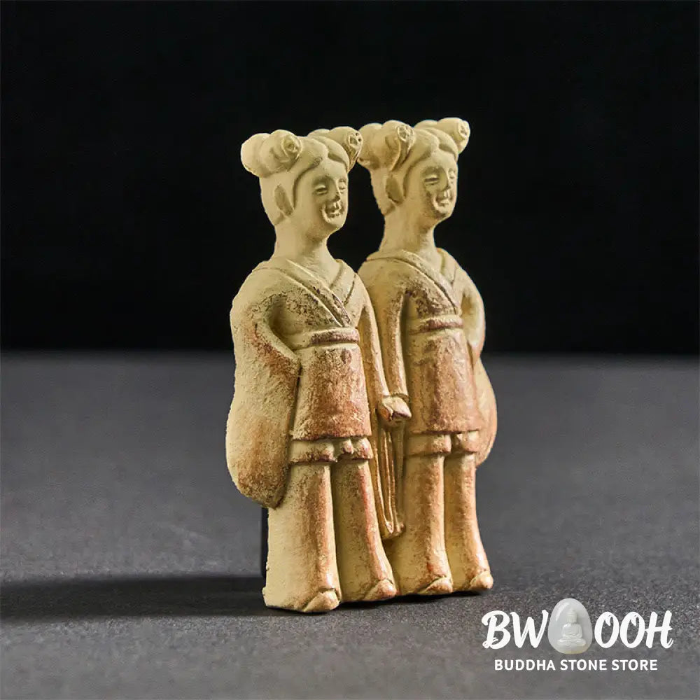 BWOOOH resin Buddha statue - FU Dogs Twins Buddha Square Ding De