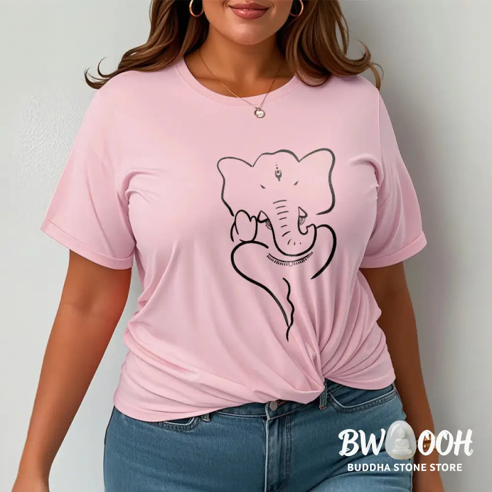 Buddha Stones Ganesh Elephant Sketch Pattern Tee T-shirt - T-Shirts