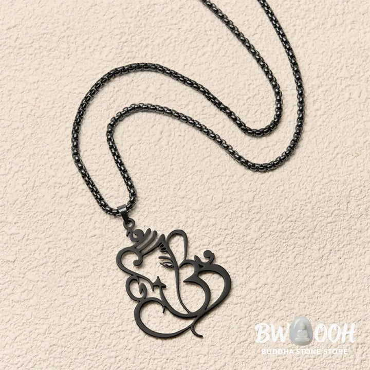 Buddha Stones Ganesh Elephant Stainless Steel Protection Necklace Pendant - BWOOOH - Necklaces &amp; Pendants
