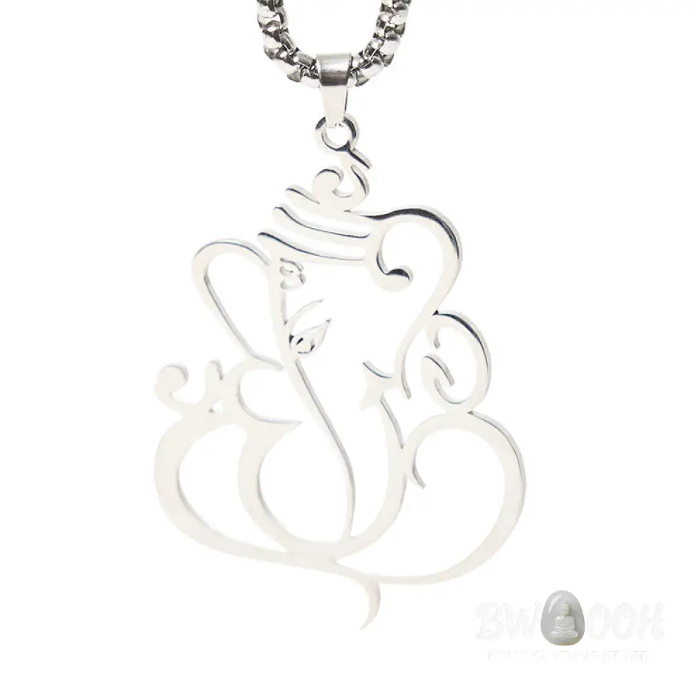 Buddha Stones Ganesh Elephant Stainless Steel Protection Necklace Pendant - BWOOOH - Necklaces &amp; Pendants