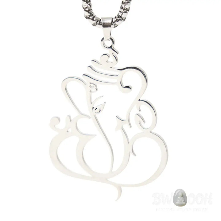 Buddha Stones Ganesh Elephant Stainless Steel Protection Necklace Pendant - BWOOOH - Necklaces &amp; Pendants