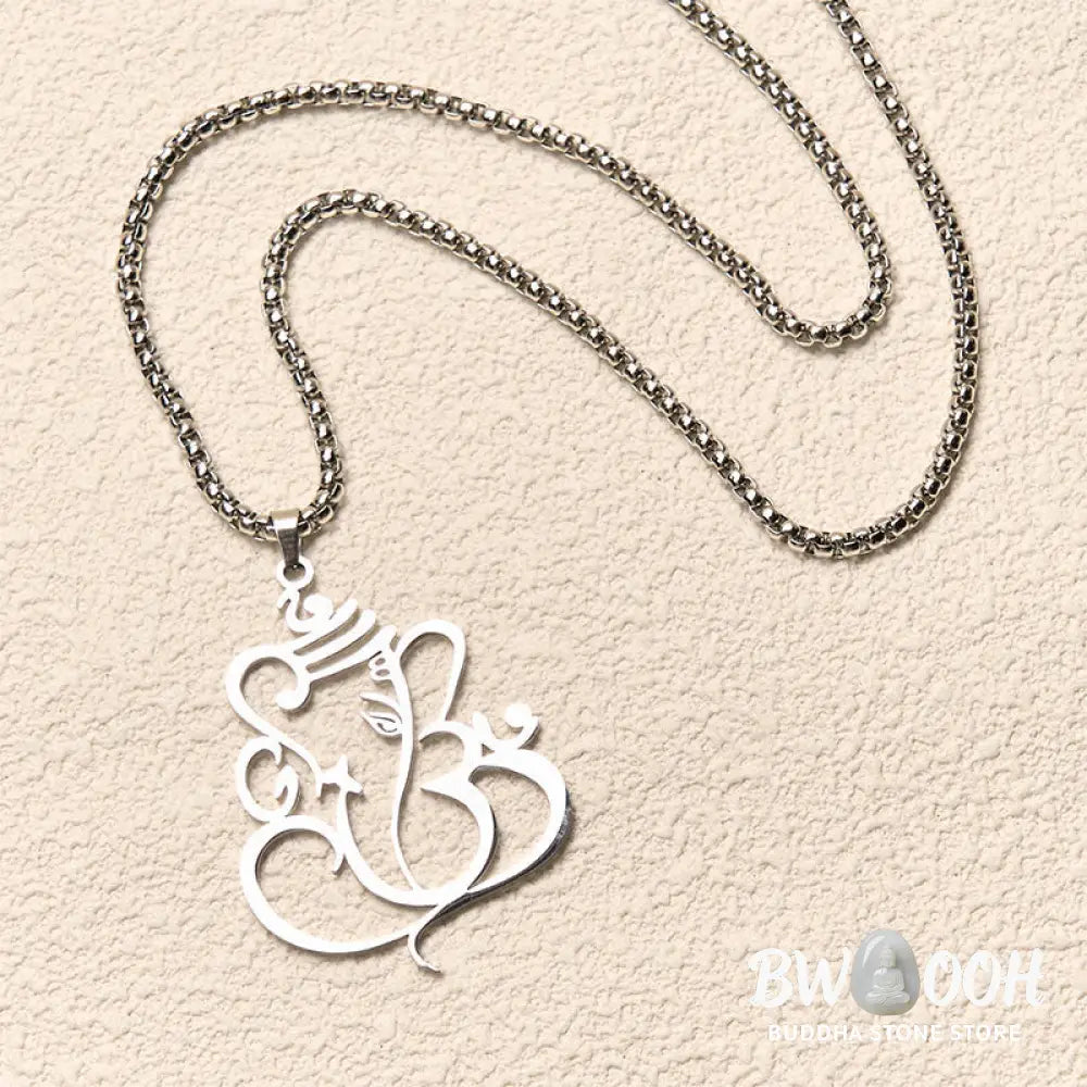 Buddha Stones Ganesh Elephant Stainless Steel Protection Necklace Pendant - BWOOOH - Necklaces &amp; Pendants