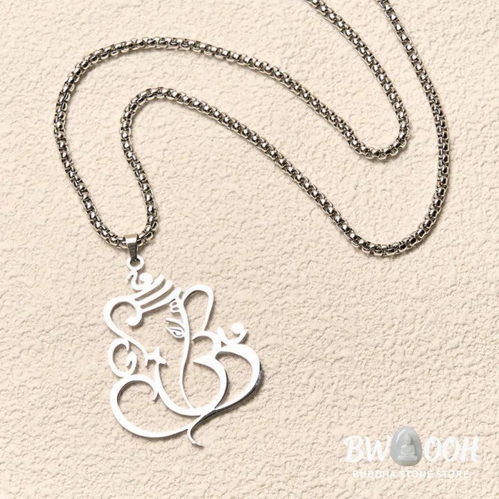Buddha Stones Ganesh Elephant Stainless Steel Protection Necklace Pendant - BWOOOH - Necklaces &amp; Pendants