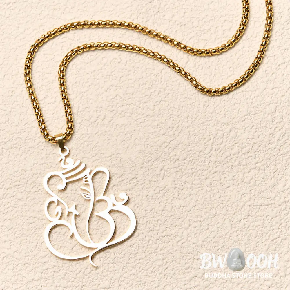 Buddha Stones Ganesh Elephant Stainless Steel Protection Necklace Pendant - BWOOOH - Necklaces &amp; Pendants
