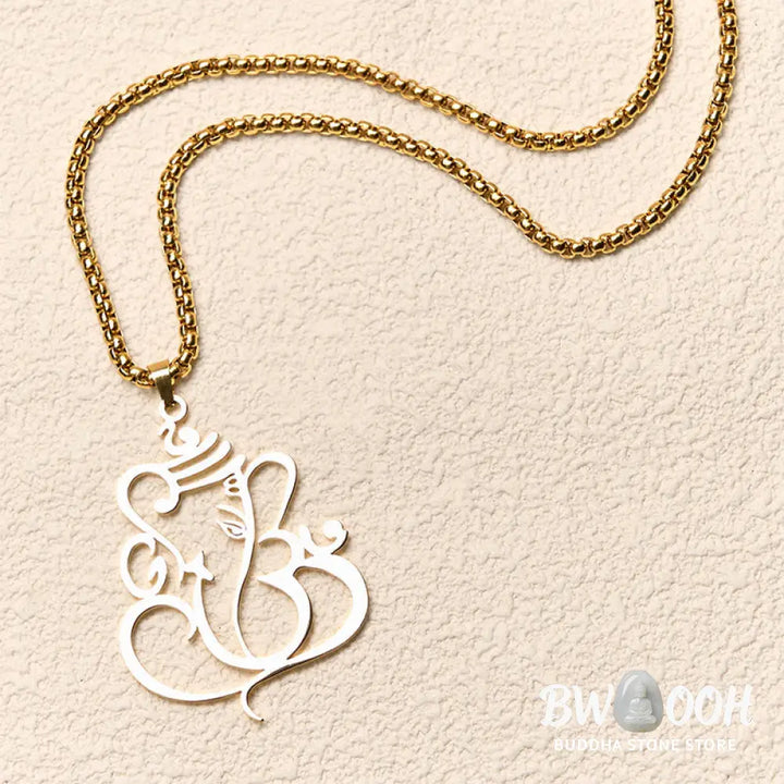Buddha Stones Ganesh Elephant Stainless Steel Protection Necklace Pendant - BWOOOH - Necklaces &amp; Pendants