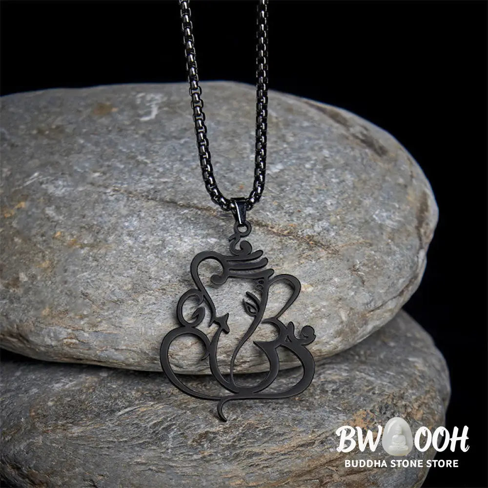 Buddha Stones Ganesh Elephant Stainless Steel Protection Necklace Pendant - BWOOOH - Necklaces &amp; Pendants