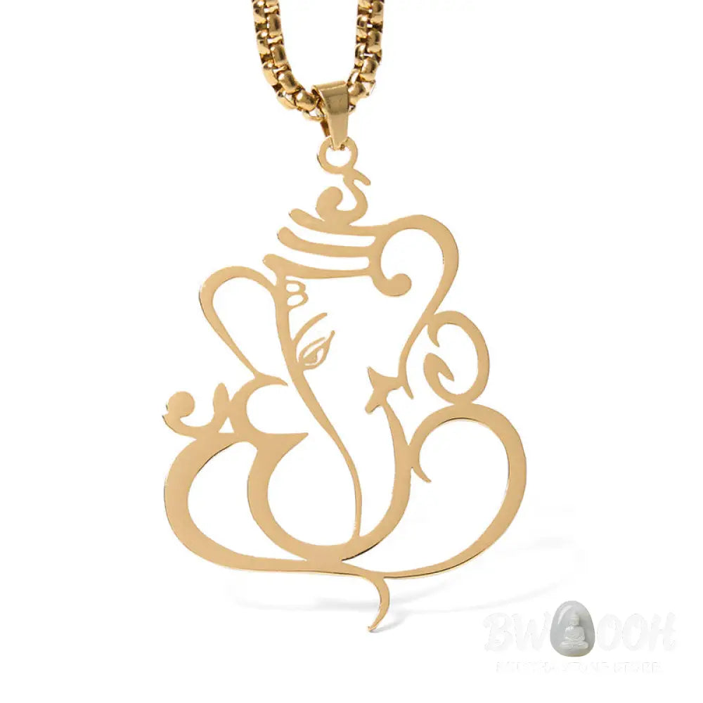 Buddha Stones Ganesh Elephant Stainless Steel Protection Necklace Pendant - BWOOOH - Necklaces &amp; Pendants