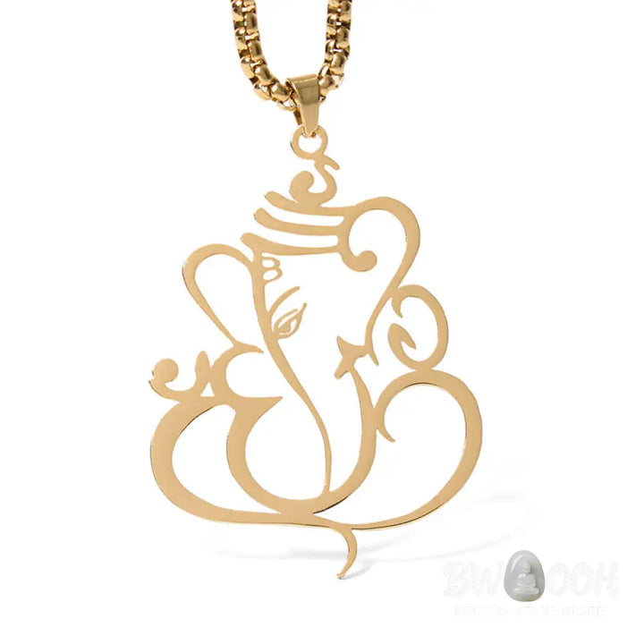 Buddha Stones Ganesh Elephant Stainless Steel Protection Necklace Pendant - BWOOOH - Necklaces &amp; Pendants