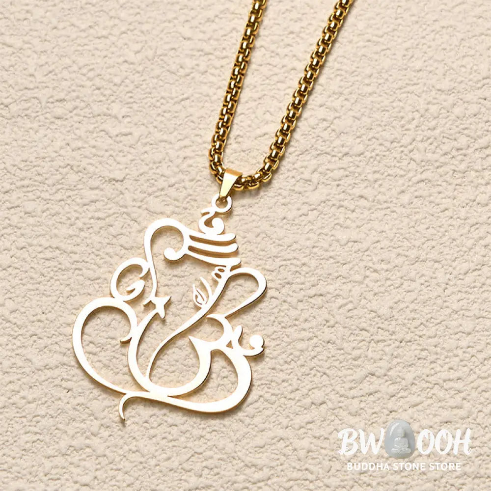 Buddha Stones Ganesh Elephant Stainless Steel Protection Necklace Pendant - BWOOOH - Necklaces &amp; Pendants