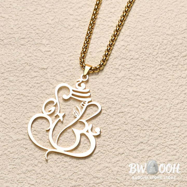 Buddha Stones Ganesh Elephant Stainless Steel Protection Necklace Pendant - BWOOOH - Necklaces &amp; Pendants