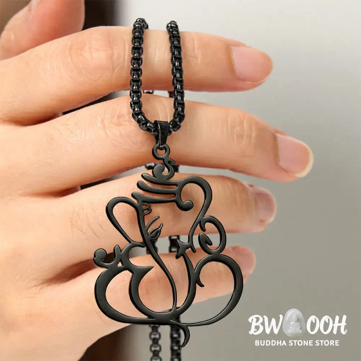 Buddha Stones Ganesh Elephant Stainless Steel Protection Necklace Pendant - BWOOOH - Necklaces &amp; Pendants