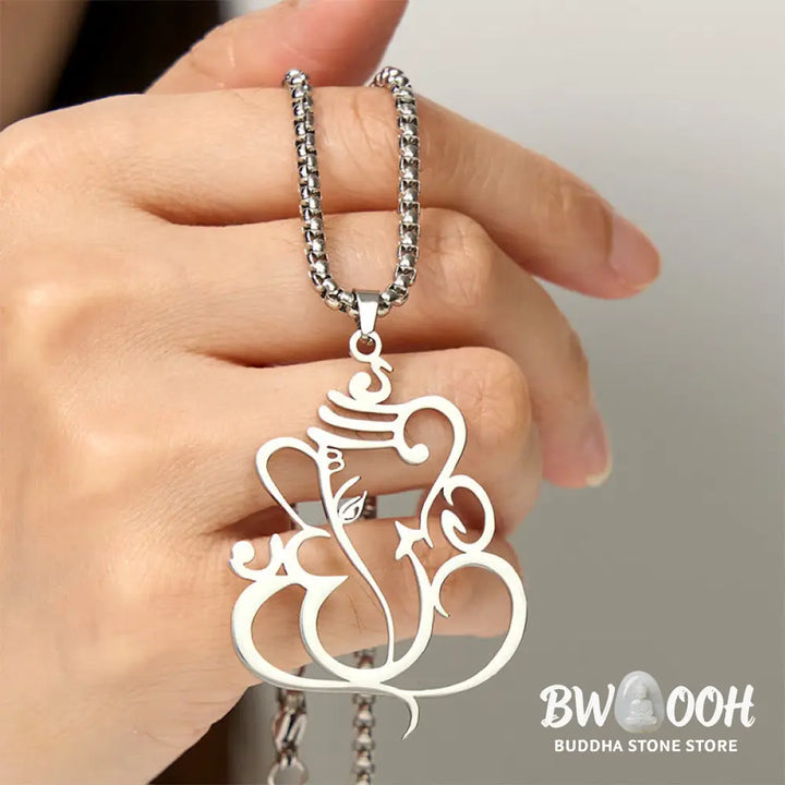 Buddha Stones Ganesh Elephant Stainless Steel Protection Necklace Pendant - BWOOOH - Necklaces &amp; Pendants