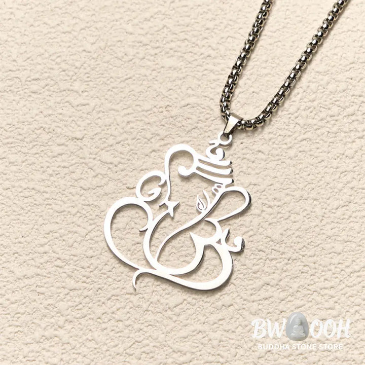Buddha Stones Ganesh Elephant Stainless Steel Protection Necklace Pendant - BWOOOH - Necklaces &amp; Pendants
