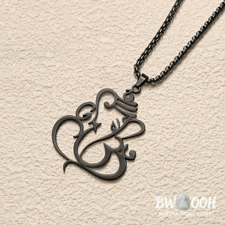 Buddha Stones Ganesh Elephant Stainless Steel Protection Necklace Pendant - BWOOOH - Necklaces &amp; Pendants