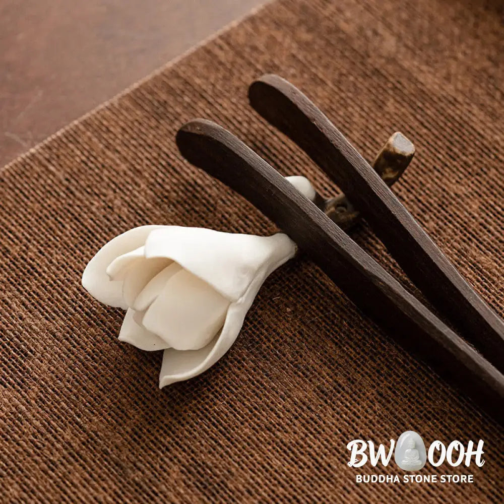 BWOOOH ceramic incense burner - Gardenia Flower Pattern Ceramic Hea