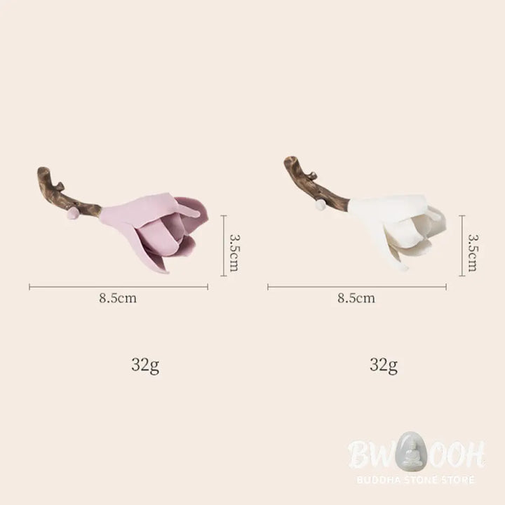 BWOOOH ceramic incense burner - Gardenia Flower Pattern Ceramic Hea