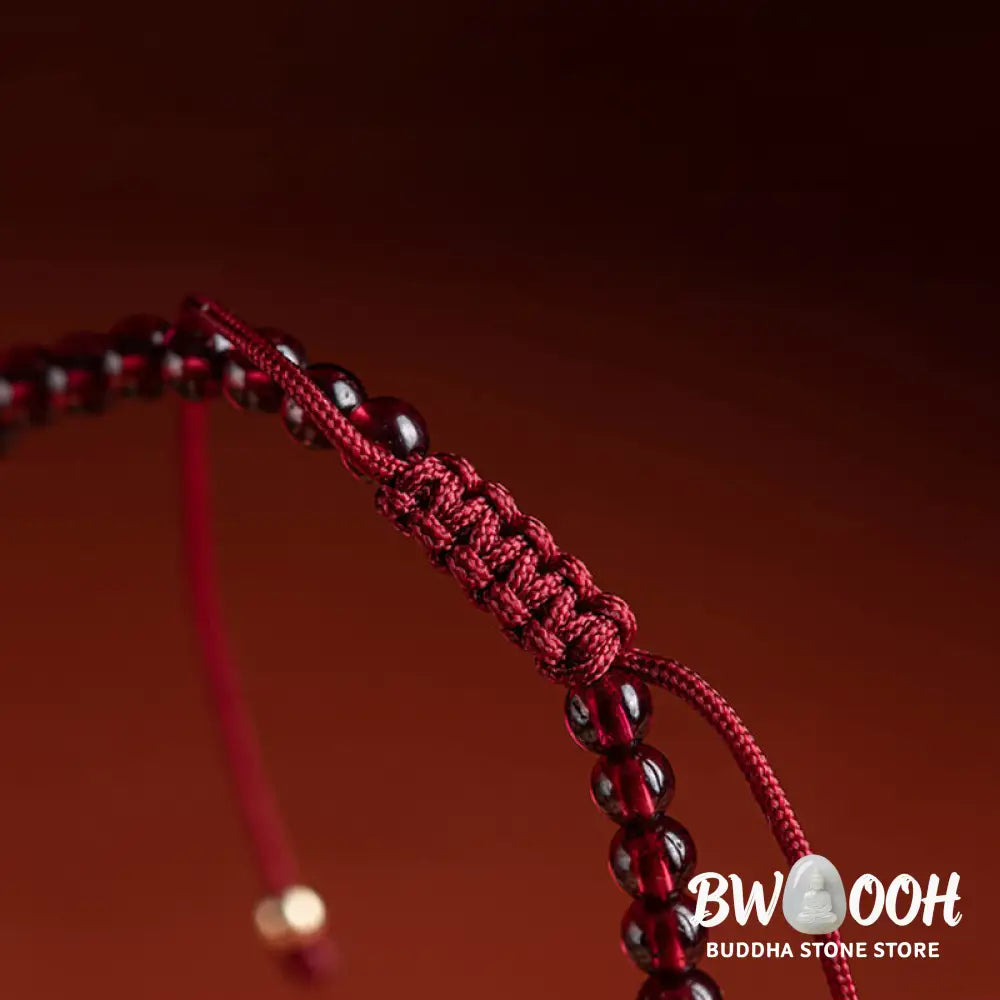 BWOOOH Garnet Cinnabar PiXiu Blessing Calm String Bracelet - Baby Pixiu(Wrist Circumference 14-19cm) - Bracelet
