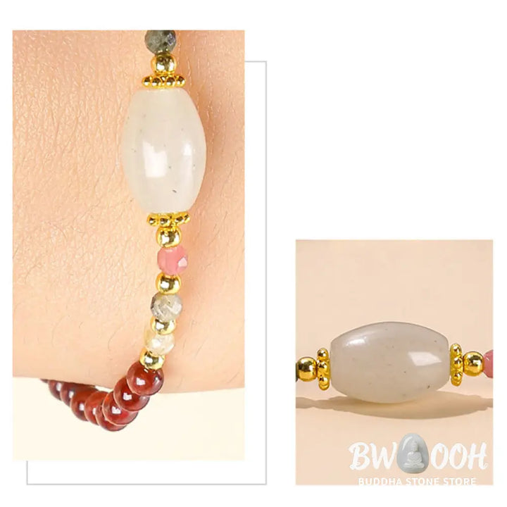 BWOOOH Garnet Jade Tourmaline Bead Passion Bracelet | natural stone spiritual bracelet for healing and mindful living