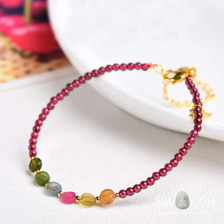 BWOOOH Garnet Tourmaline Butterfly Protection Bracelet Anklet - Garnet&amp;Tourmaline Bracelet - Bracelet Anklet