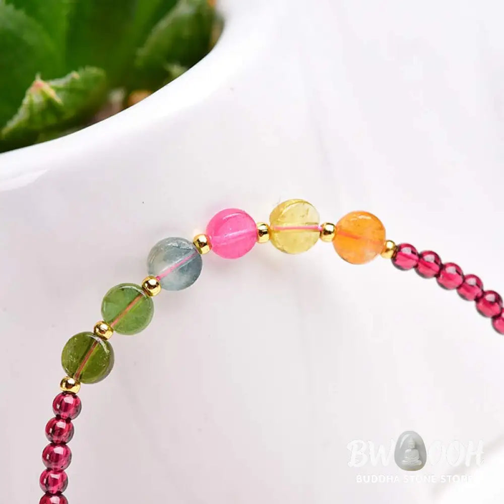 BWOOOH Garnet Tourmaline Butterfly Protection Bracelet Anklet - Garnet&amp;Tourmaline Bracelet - Bracelet Anklet