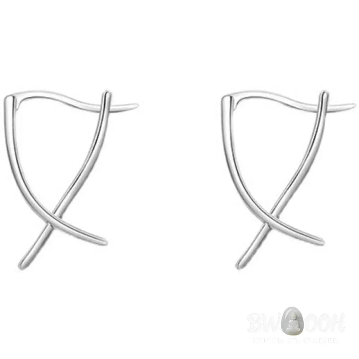 Buddha Stones Geometric Cross Design Luck Hoop Earrings - Earrings