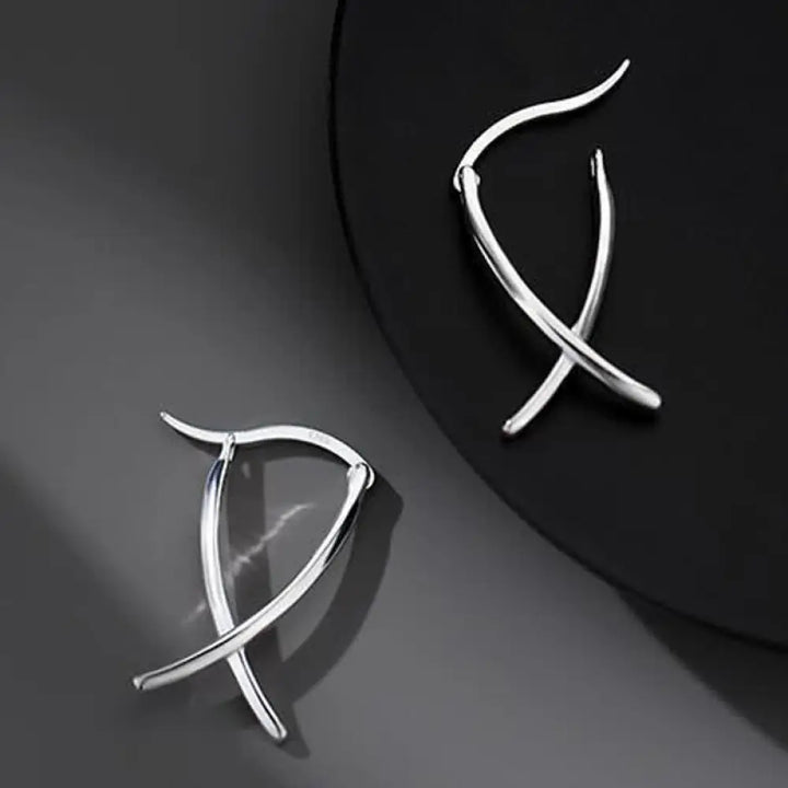 BWOOOH Geometric Cross Design Luck Hoop Earrings — natural stone crystal healing bracelet for spiritual healing and mindfu...