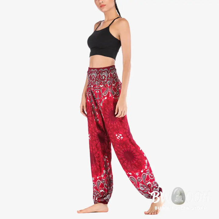 BWOOOH mandala print harem pants - Geometric Mandala Pattern Loose Harem Tr
