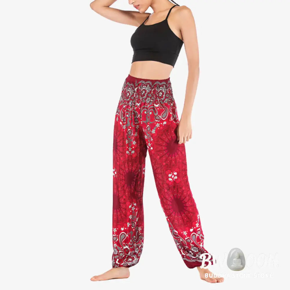 BWOOOH mandala print harem pants - Geometric Mandala Pattern Loose Harem Tr