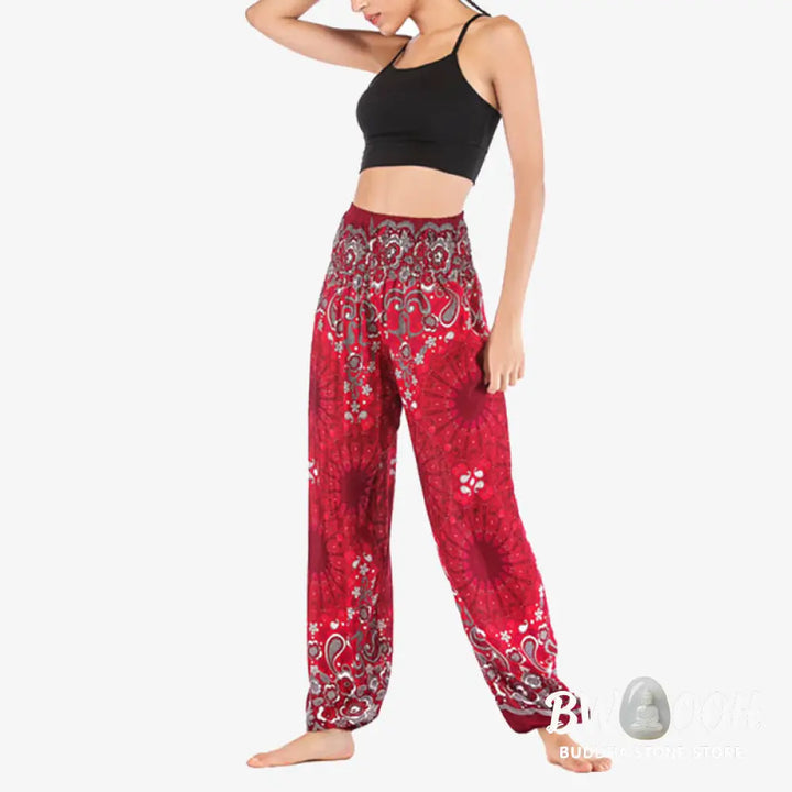 BWOOOH mandala print harem pants - Geometric Mandala Pattern Loose Harem Tr