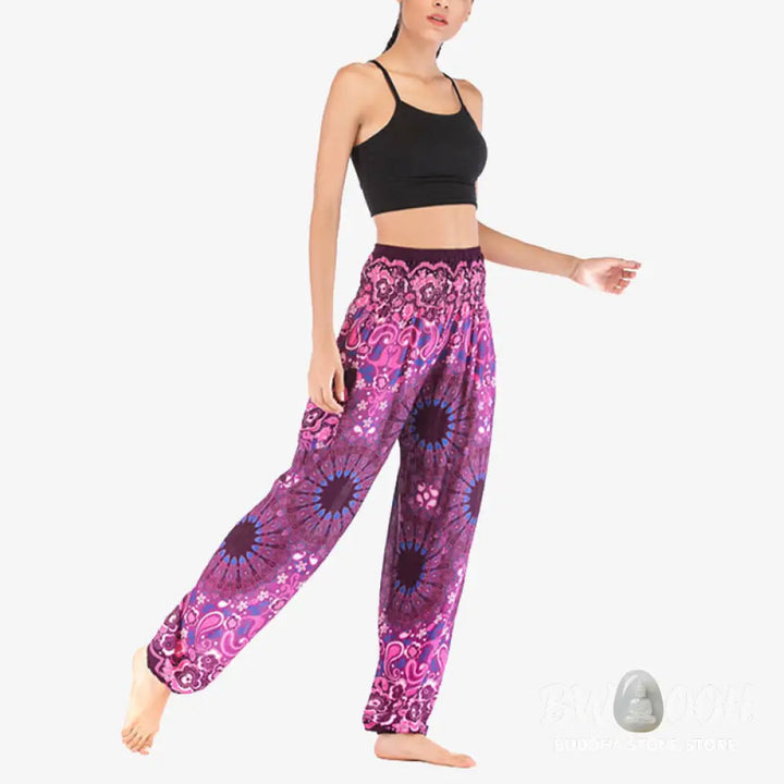 BWOOOH mandala print harem pants - Geometric Mandala Pattern Loose Harem Tr