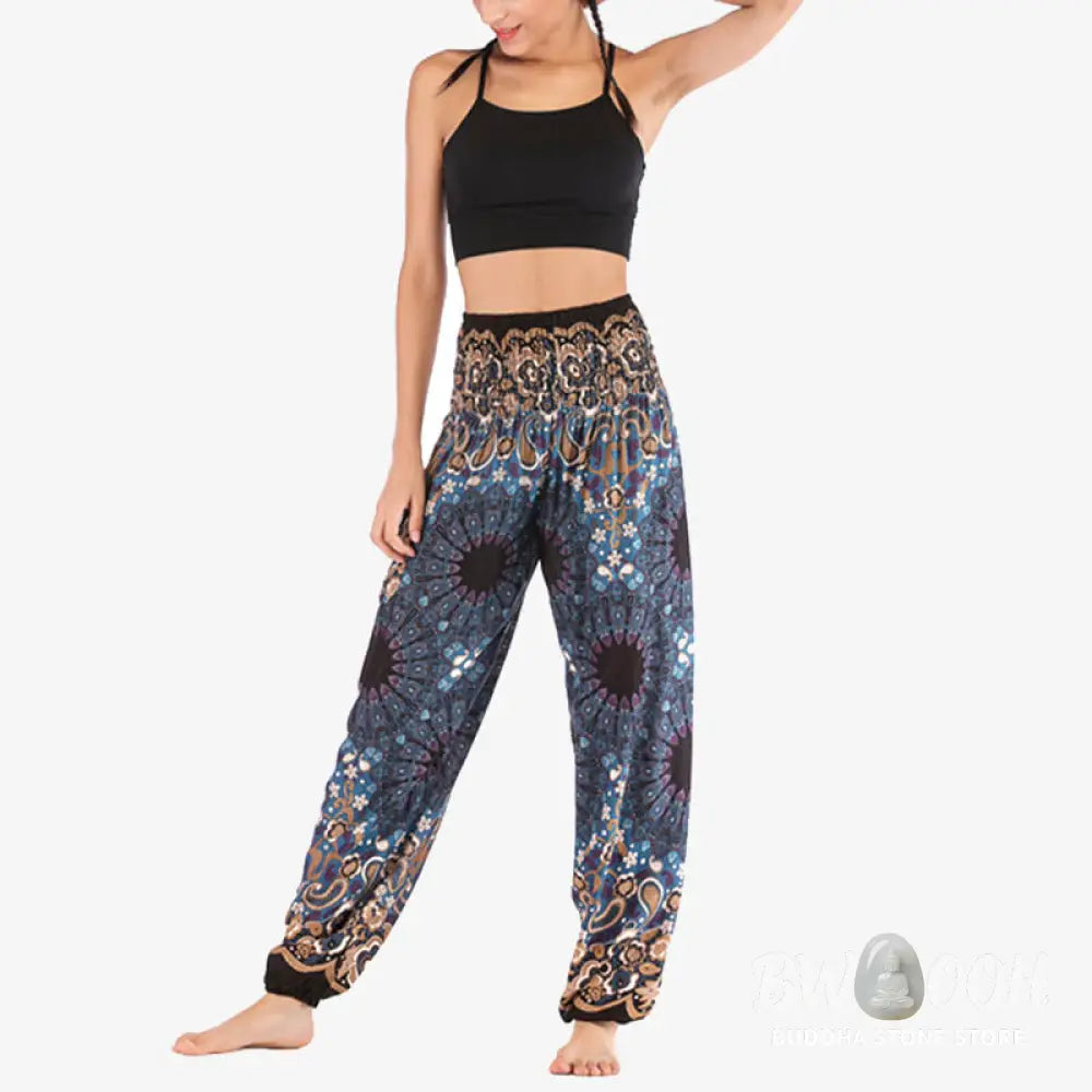 BWOOOH mandala print harem pants - Geometric Mandala Pattern Loose Harem Tr