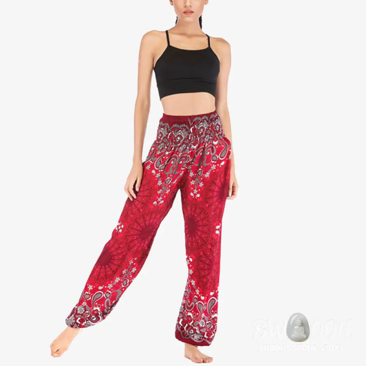 BWOOOH mandala print harem pants - Geometric Mandala Pattern Loose Harem Tr