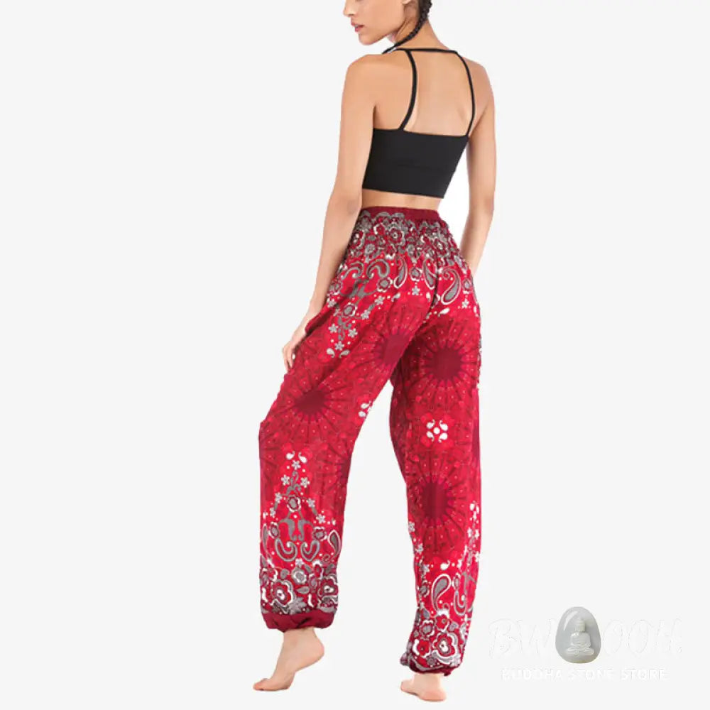 BWOOOH mandala print harem pants - Geometric Mandala Pattern Loose Harem Tr