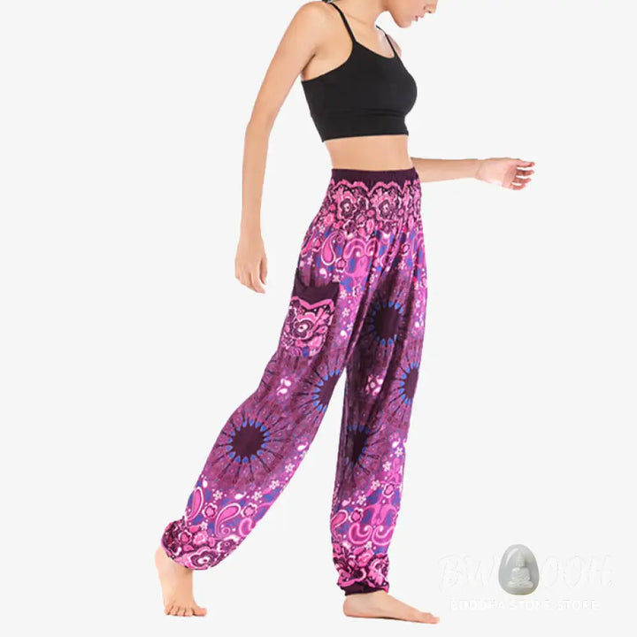 BWOOOH mandala print harem pants - Geometric Mandala Pattern Loose Harem Tr
