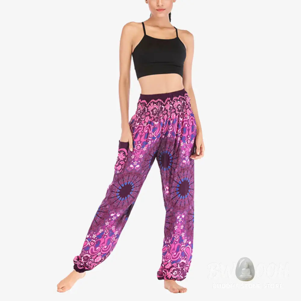 BWOOOH mandala print harem pants - Geometric Mandala Pattern Loose Harem Tr