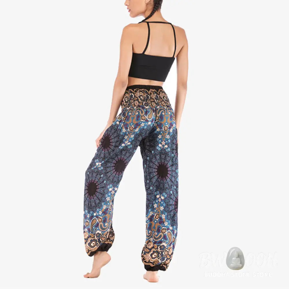 BWOOOH mandala print harem pants - Geometric Mandala Pattern Loose Harem Tr