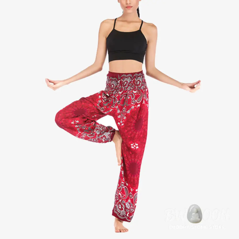 BWOOOH mandala print harem pants - Geometric Mandala Pattern Loose Harem Tr