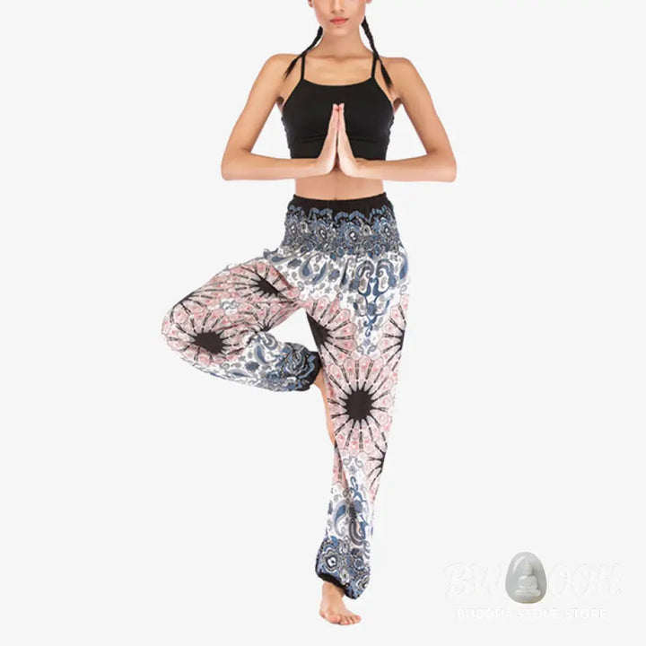 BWOOOH mandala print harem pants - Geometric Mandala Pattern Loose Harem Tr