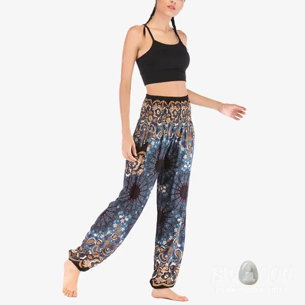 BWOOOH mandala print harem pants - Geometric Mandala Pattern Loose Harem Tr