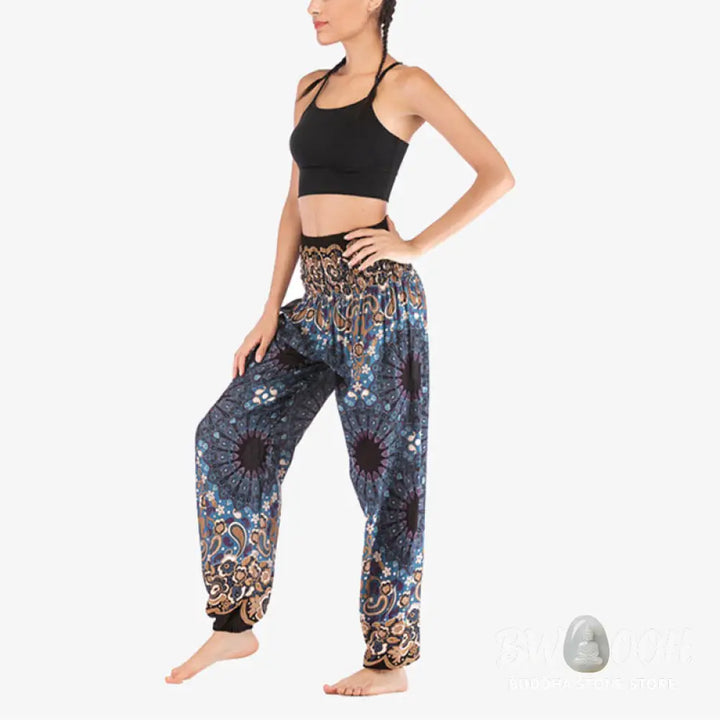 BWOOOH mandala print harem pants - Geometric Mandala Pattern Loose Harem Tr