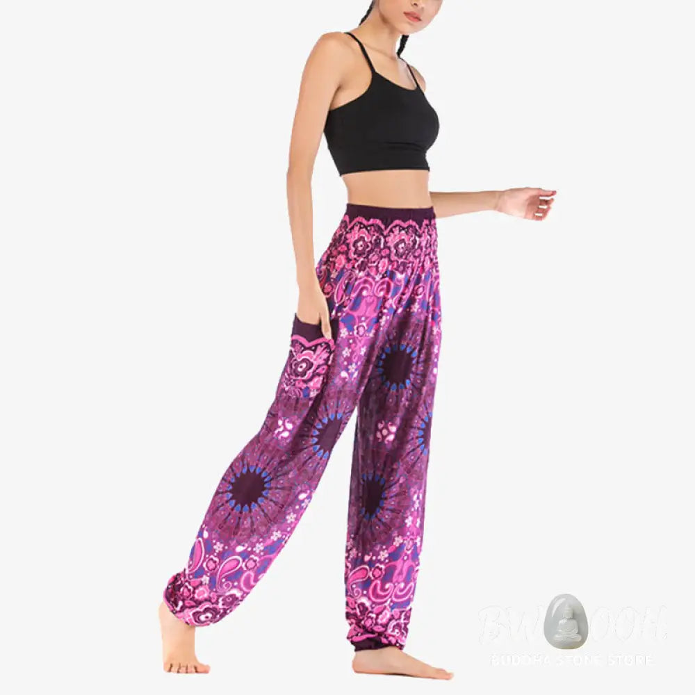 BWOOOH mandala print harem pants - Geometric Mandala Pattern Loose Harem Tr