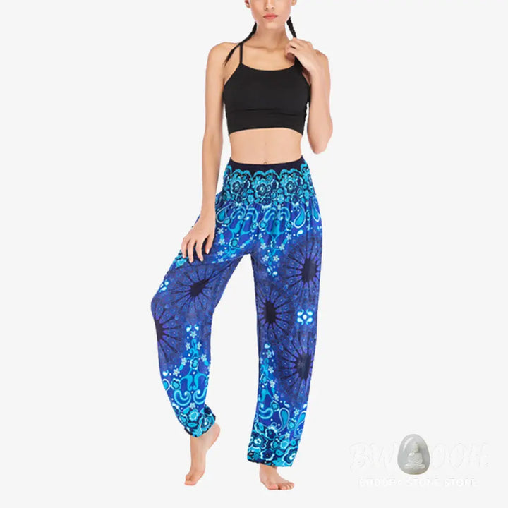 BWOOOH mandala print harem pants - Geometric Mandala Pattern Loose Harem Tr