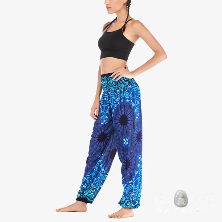 BWOOOH mandala print harem pants - Geometric Mandala Pattern Loose Harem Tr
