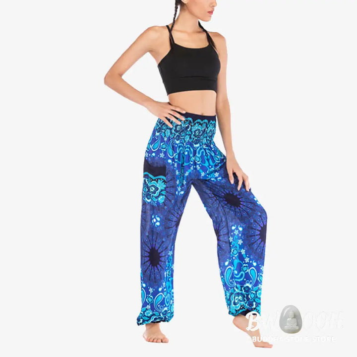 BWOOOH mandala print harem pants - Geometric Mandala Pattern Loose Harem Tr
