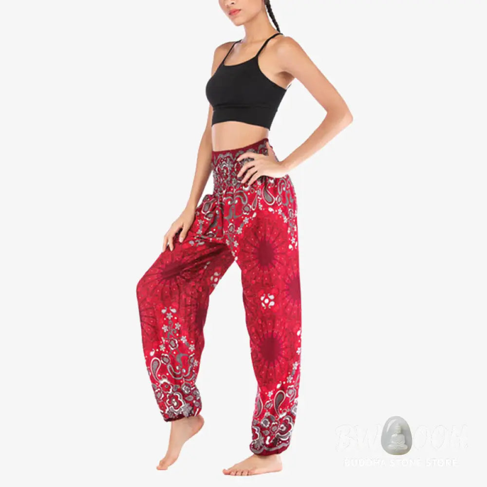 BWOOOH mandala print harem pants - Geometric Mandala Pattern Loose Harem Tr
